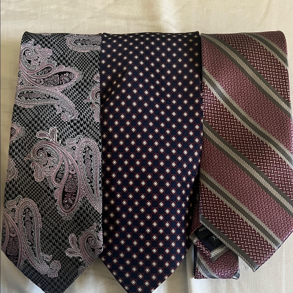 2 Bruno Patelli xLong & 1 Carlo Palazzi hand made 100% silk ties